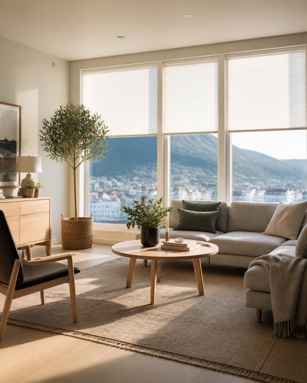 Stue med skreddersydd solskjerming fra Far&Sun